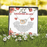 To My Daughter In Law We Both Love The Same Man I Will Forever Love You Joined Interlocking Hearts Necklace