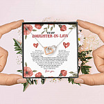 To My Daughter In Law We Both Love The Same Man I Will Forever Love You Joined Interlocking Hearts Necklace