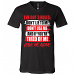 3 rules, Black, V-Neck T-Shirt 3 rules, Black, V-Neck T-Shirt