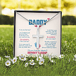 Daddy Can You Feel Me As I Wiggle And Kick For You I Can Hear You Say You Love Me Artisan Crafted Cross Necklace