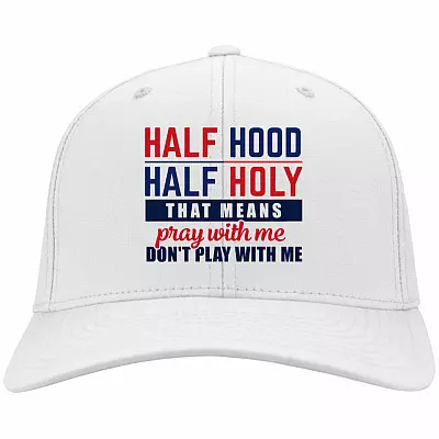 half cap, White, Twill Cap
