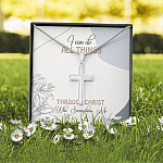 I Can Do All Things Through Christ Who Strengthens Me Artisan Crafted Cross Necklace