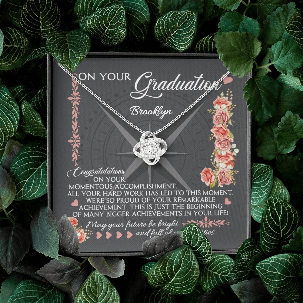 Personalized May Your Future Be Bright And Full Of Opportunities Love Knot Necklace - Graduation 2021 Gift