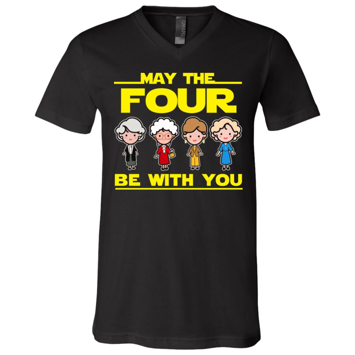 May the Four Be with You T-Shirt Only, Black, V-Neck T-Shirt May the Four Be with You T-Shirt Only, Black, V-Neck T-Shirt