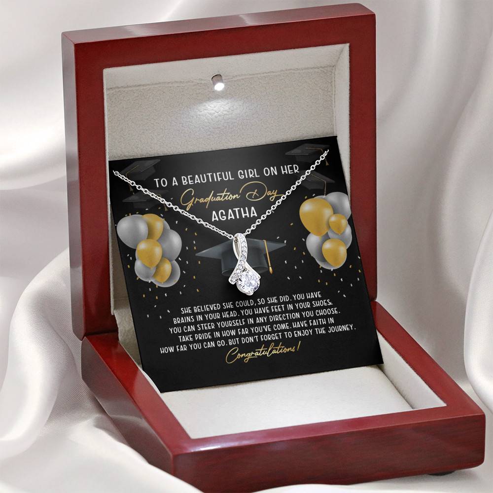 Personalized She Believed She Could So She Did Alluring Beauty Necklace
