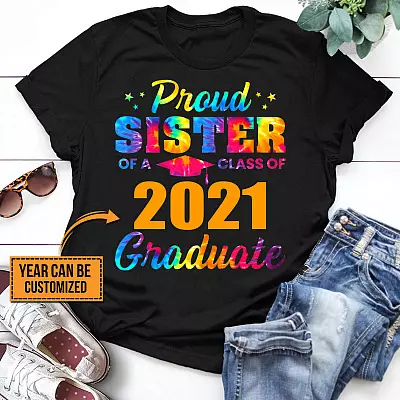 Alternative view of Personalized Proud Sister Graduate Colorful T-Shirt