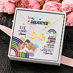 5KNG. Daughter rainbow Sample Dessign Infinity Heart Necklace (Gold) 4