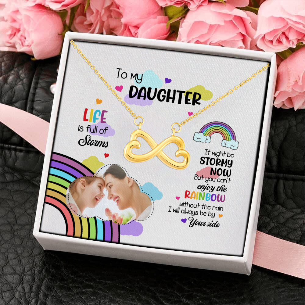 5KNG. Daughter rainbow Sample Dessign Infinity Heart Necklace (Gold) 4