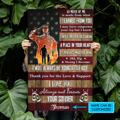 Personalized Soldier To My Dad So Much Of Me Framed Canvas - Unframed Poster - Us Army Soldier Gift For Dad