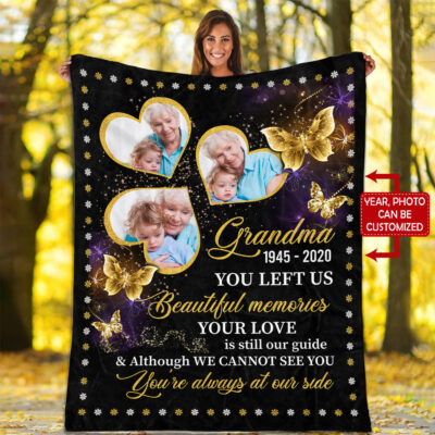 Alternative view of Personalized Photo Grandma You're Always At Our Side Fleece Blanket - Premium Sherpa Blanket - Woven Blanket