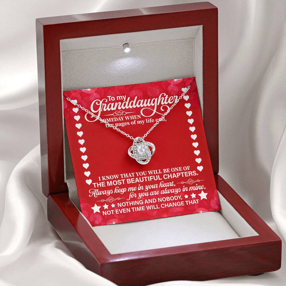 To My Granddaughter Someday When the Pages of My Life End Love Knot Necklace