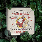 To My Smokin' Hot Lady You're The Only Buns For My Wiener I Love You Love Knot Necklace