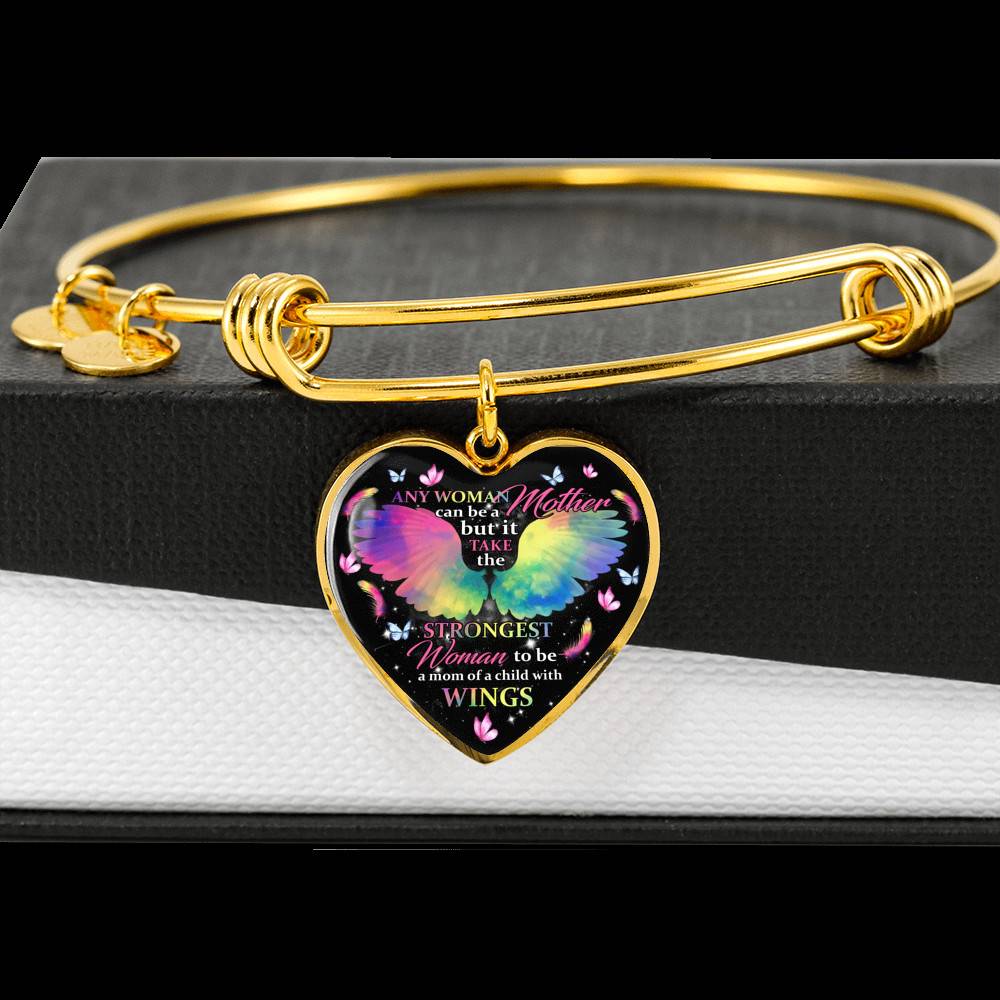 Any Woman Can Be A Mother But It Takes The Strongest Woman To Be A Mom Of A Child With Wings Heart Pendant Necklace Any Woman Can Be A Mother But It Takes The Strongest Woman To Be A Mom Of A Child With Wings Heart Pendant Necklace