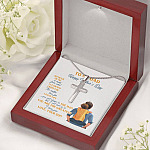 To My Dad Happy Father's Day so Much of Me Is Made from What I Learned From You Artisan Crafted Cross Necklace