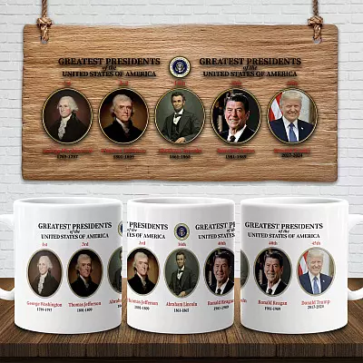 Greatest Presidents of the United States Ceramic Coffee Mug - Water Bottle - President Donald Trump Mug