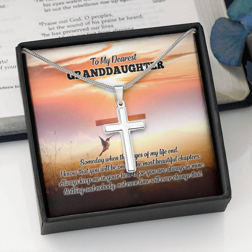 To My Dearest Granddaughter I Know That You Will Be One Of The Most Beautiful Chapters Artisan Crafted Cross Necklace