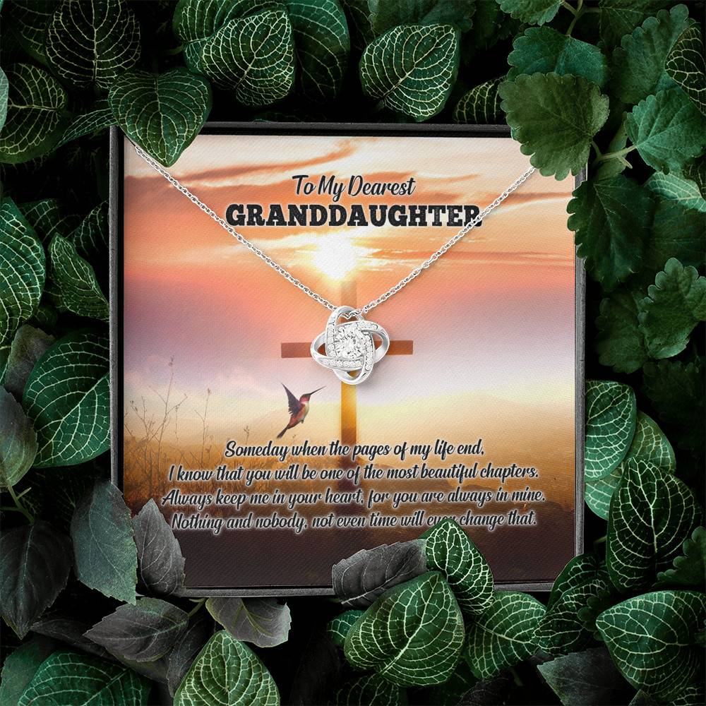 To My Dearest Granddaughter I Know That You Will Be One Of The Most Beautiful Chapters Love Knot Necklace