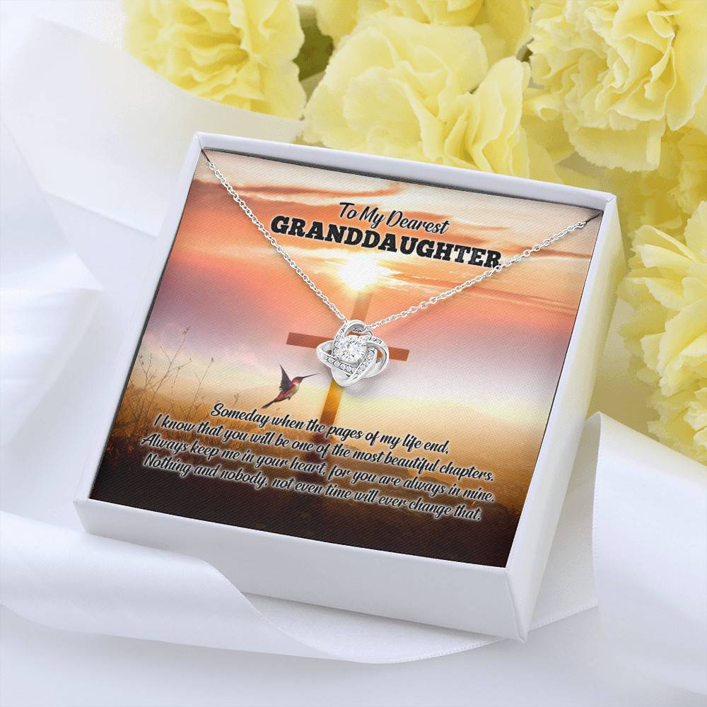 To My Dearest Granddaughter I Know That You Will Be One Of The Most Beautiful Chapters Love Knot Necklace