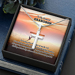 To My Dearest Grandson I Know That You Will Be One Of The Most Beautiful Chapters Artisan Crafted Cross Necklace