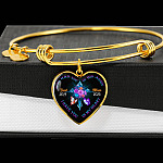 Personalized God Has You In His Arms I Have You In My Heart Dad Mom Heart Pendant Necklace-Bangle