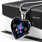 Personalized God Has You In His Arms I Have You In My Heart Dad Mom Heart Pendant Necklace-Bangle
