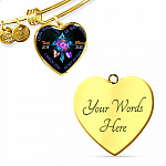 Personalized God Has You In His Arms I Have You In My Heart Dad Mom Heart Pendant Necklace-Bangle