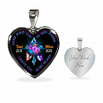 Personalized God Has You In His Arms I Have You In My Heart Dad Mom Heart Pendant Necklace-Bangle