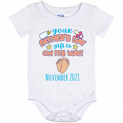 Personalized Your Father's Day Gift, White, Baby Onesie - 12 Month