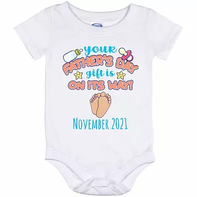Personalized Your Father's Day Gift, White, Baby Onesie - 12 Month