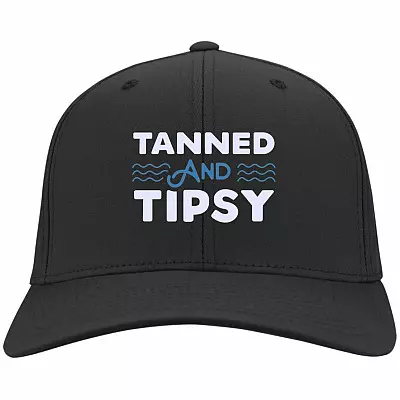 Tanned and Tipsy Hat, Black, Twill Cap
