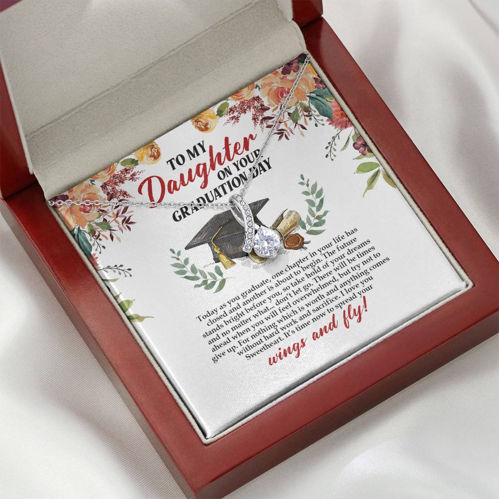 To My Daughter On Your Graduation Day Alluring Beauty Pendant Necklace - Graduation Day Gift For Daughter