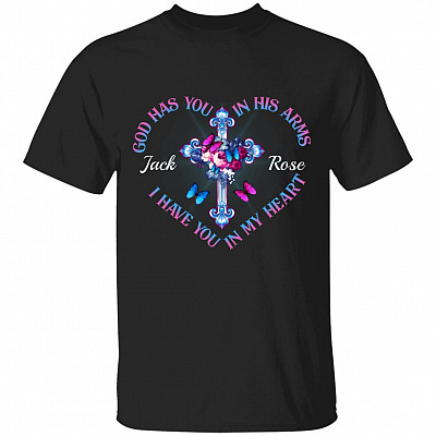 Personalized God Has You In, Black, Unisex T-Shirt