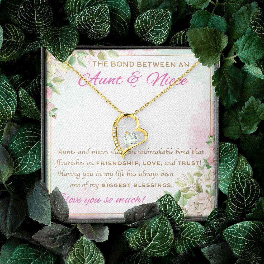 The Bond Between An Aunt And Niece I Love You So Much Forever Love Heart Pendant Necklace - Aunt And Niece Gifts