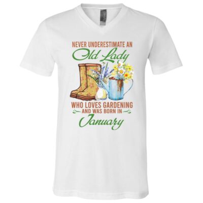 jan, White, V-Neck T-Shirt