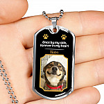 Personalized Photo Once By My Side Forever In My Heart Dog Memorial Dog Tag Pendant Necklace