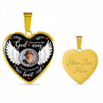 Personalized Photo God Has You In His Arms I Have You In My Heart Memorial Luxury Heart Pendant Necklace