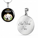 Personalized Photo Once By My Side Forever In My Heart Dog Memorial Circle Pendant Necklace