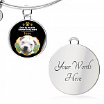 Personalized Photo Once By My Side Forever In My Heart Dog Memorial Circle Pendant Necklace