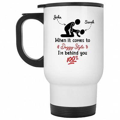 14 oz. White Travel Mug