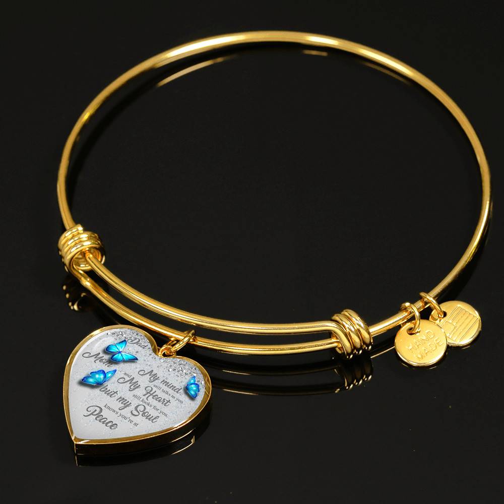 Personalized Butterflies My Mind Still Talk To You And My Heart Still Looks For You Heart Pendant Necklace-Bangle Personalized Butterflies My Mind Still Talk To You And My Heart Still Looks For You Heart Pendant Necklace-Bangle