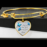 Personalized Butterflies My Mind Still Talk To You And My Heart Still Looks For You Heart Pendant Necklace-Bangle Personalized Butterflies My Mind Still Talk To You And My Heart Still Looks For You Heart Pendant Necklace-Bangle