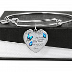 Personalized Butterflies My Mind Still Talk To You And My Heart Still Looks For You Heart Pendant Necklace-Bangle Personalized Butterflies My Mind Still Talk To You And My Heart Still Looks For You Heart Pendant Necklace-Bangle