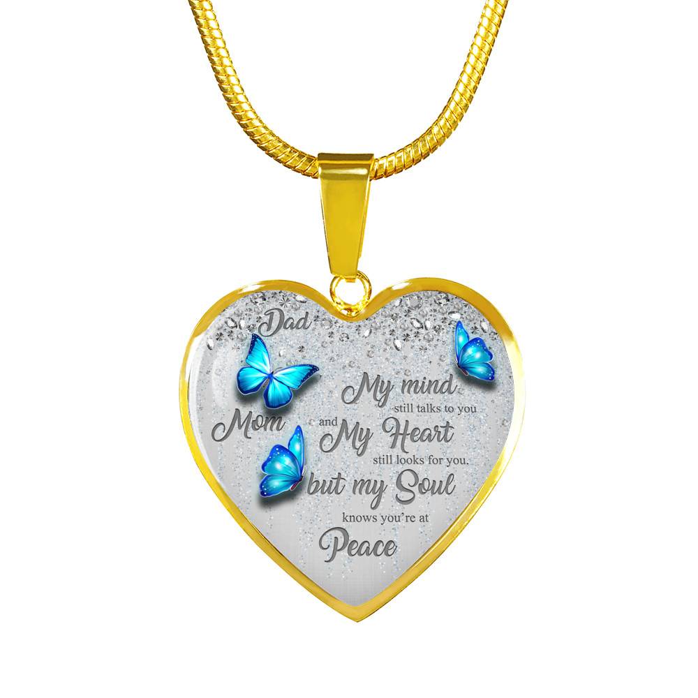Personalized Butterflies My Mind Still Talk To You And My Heart Still Looks For You Heart Pendant Necklace-Bangle Personalized Butterflies My Mind Still Talk To You And My Heart Still Looks For You Heart Pendant Necklace-Bangle