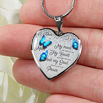 Personalized Butterflies My Mind Still Talk To You And My Heart Still Looks For You Heart Pendant Necklace-Bangle Personalized Butterflies My Mind Still Talk To You And My Heart Still Looks For You Heart Pendant Necklace-Bangle