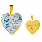 Personalized Butterflies My Mind Still Talk To You And My Heart Still Looks For You Heart Pendant Necklace-Bangle Personalized Butterflies My Mind Still Talk To You And My Heart Still Looks For You Heart Pendant Necklace-Bangle