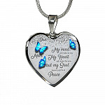 Personalized Butterflies My Mind Still Talk To You And My Heart Still Looks For You Heart Pendant Necklace-Bangle Personalized Butterflies My Mind Still Talk To You And My Heart Still Looks For You Heart Pendant Necklace-Bangle