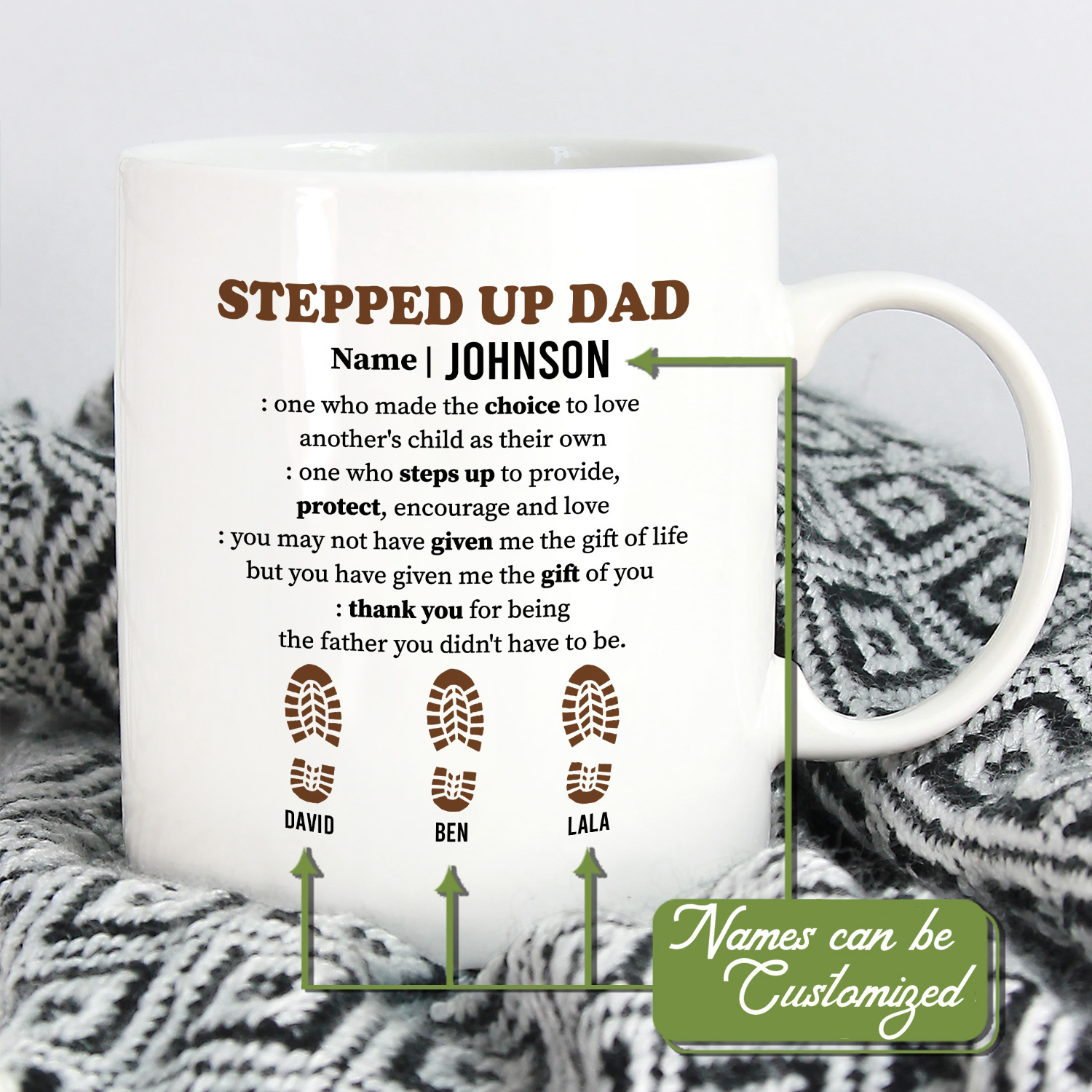 64 HG uu tien. Stepped Up Dad Mug_2
