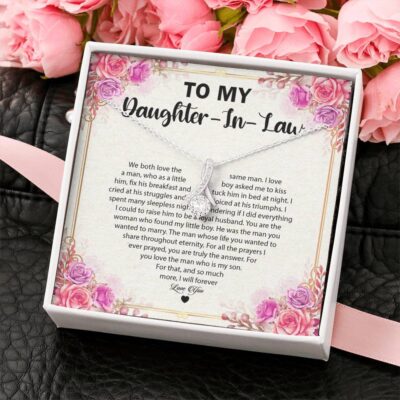 To My Daughter In law we Both Love The Same Man Alluring Beauty Pendant Necklace - Gift For Daughter In Law Gift