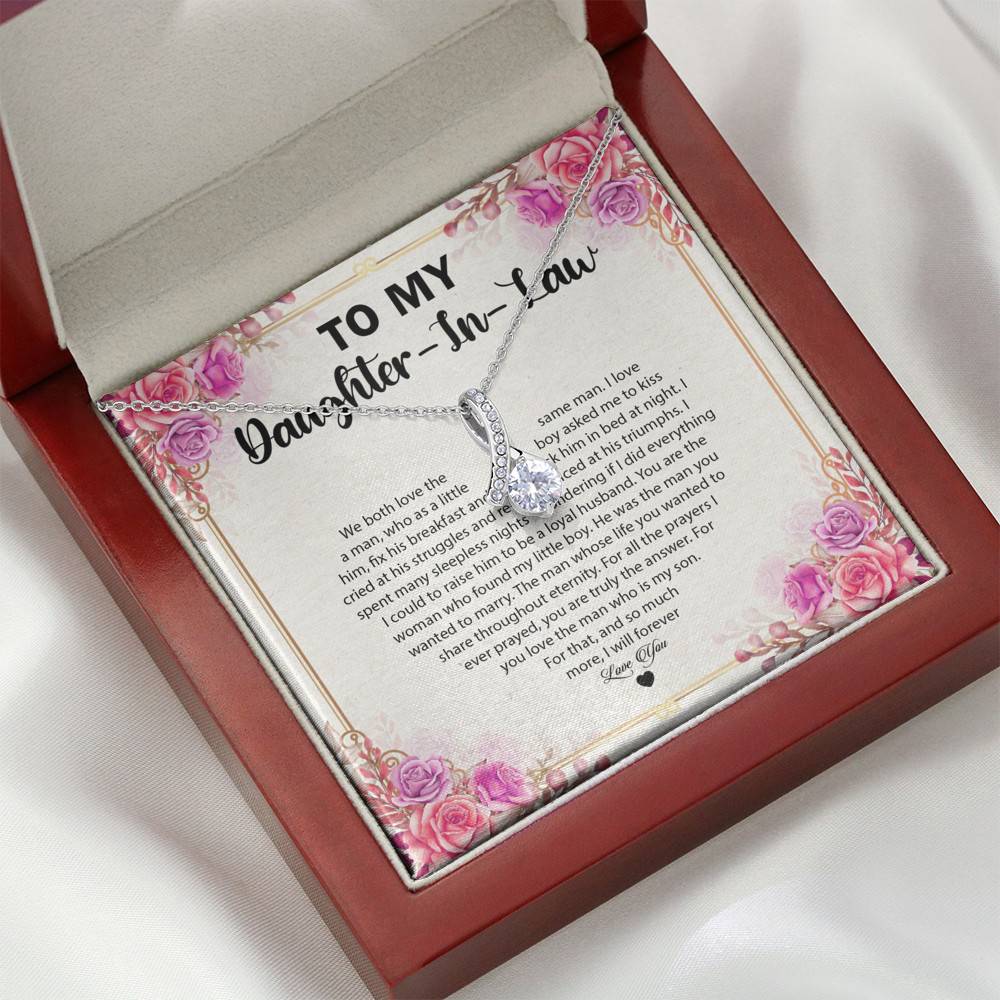 To My Daughter In law we Both Love The Same Man Alluring Beauty Pendant Necklace - Gift For Daughter In Law Gift