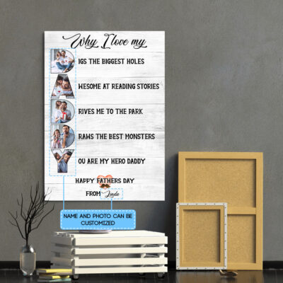 Custom Photo Why I Love My Dad Framed Canvas - Unframed Poster - Custom Gift For Dad